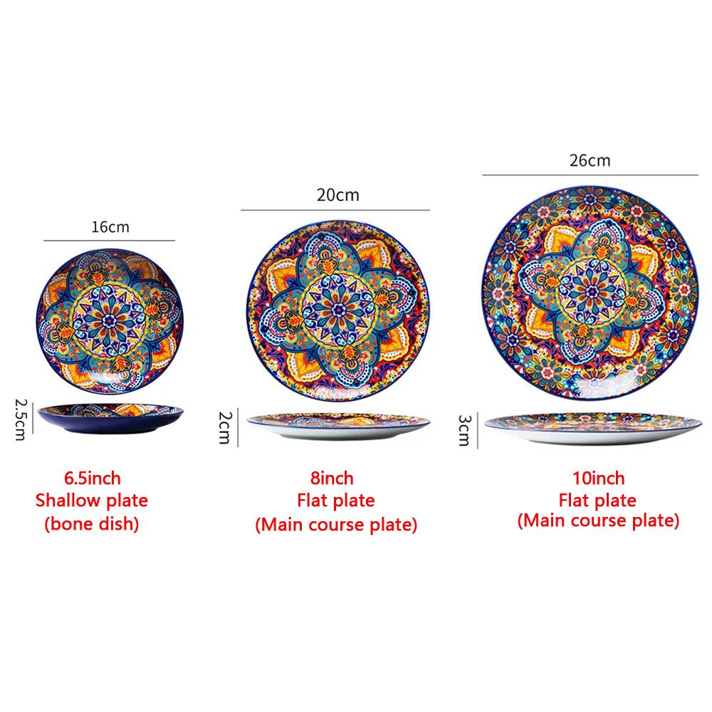 6,5 дюйма/8 дюймов/10 дюймов Керамические тарелки Тарелка для яиц Костяной диск Западные тарелки для стейка Основные блюда Неглубокие плоские тарелки