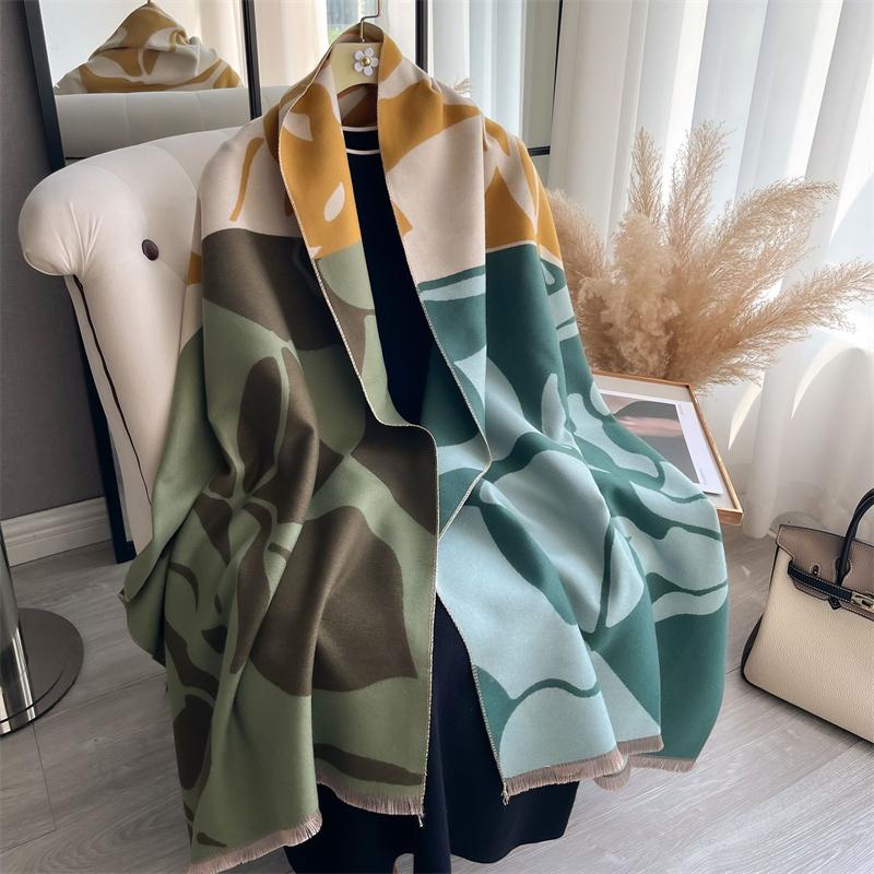 NEW Brand Warm Cashmere Poncho Shawl Scarf Luxury Print Thick Pashmina Winter Blanket Wraps Bufanda Casual Hijab Stoles Echarpe