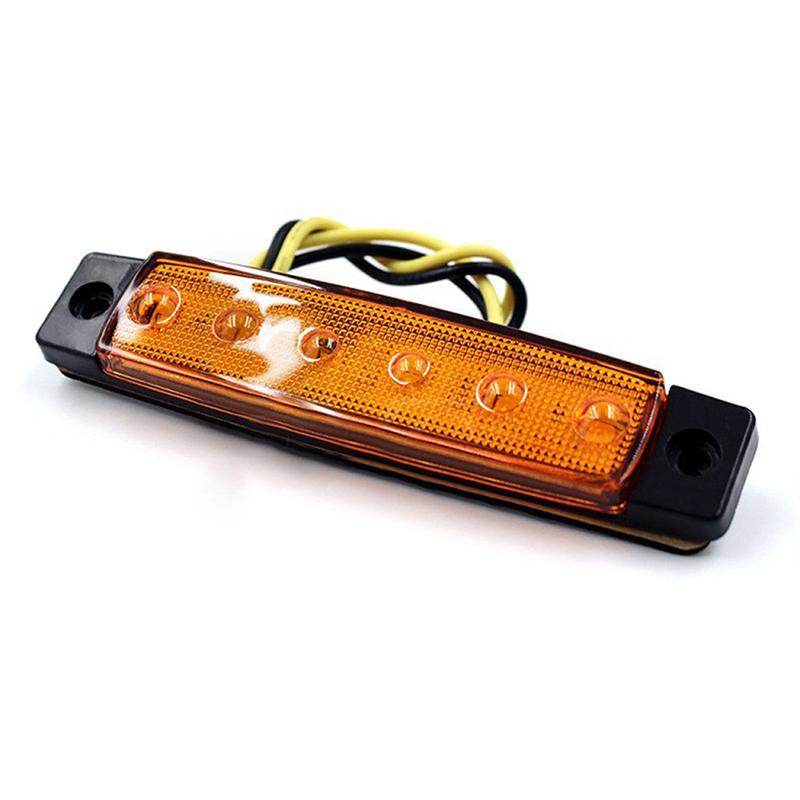 1 шт. Боковые габаритные огни для прицепа грузовика, габаритные огни, автомобильные тормоза, задние фонари, 6 светодиодов, 12 В/24 В, предупреждающая сигнальная лампа