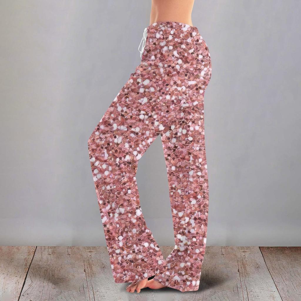 Женские милые брюки с цветочным принтом на завязках, повседневные пижамные брюки