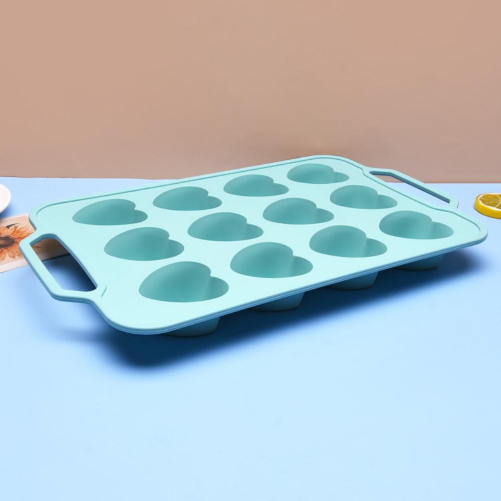 12 ровных форм для торта в форме сердца, пищевая силиконовая форма для торта, мягкая форма для выпечки с мягким дном, легко снимается с формы
