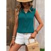 Летняя женская рубашка без рукавов, жилет на пуговицах, модная элегантная плиссированная рубашка, женская однотонная, с лацканами, простая свободная повседневная майка, женская одежда 3653