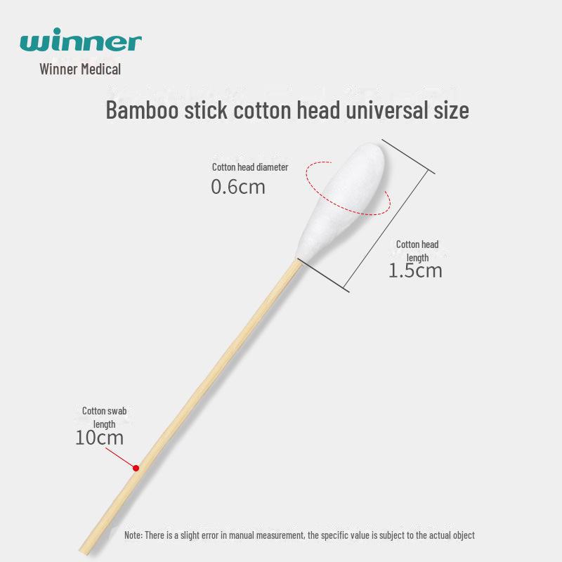 Winner Medical Cotton Swabs: Sterile Single-Head Baby Cleaning & Disinfection, 20 Bags/Box