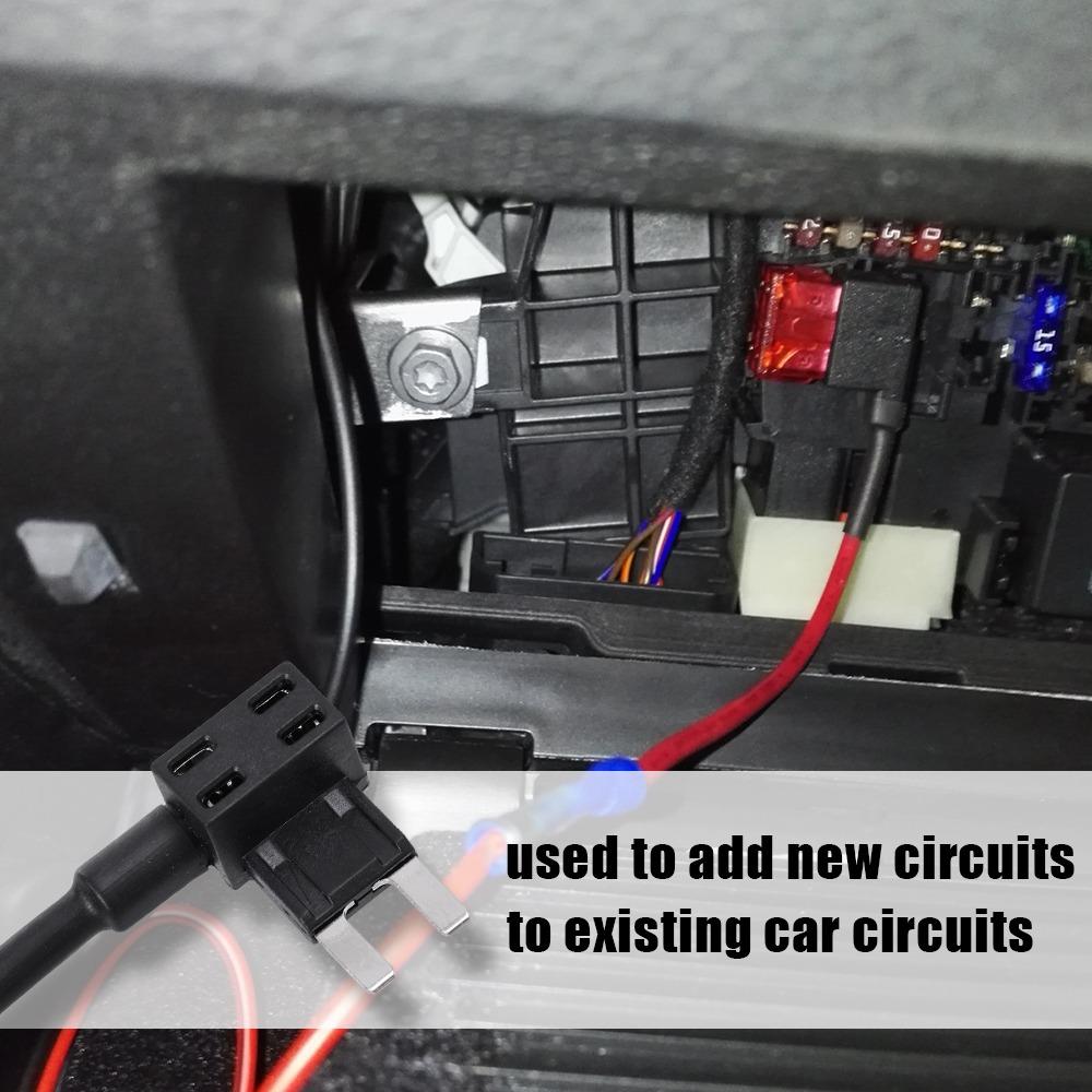 Car Fuse Tap Add A Circuit Adapter Standard ATM APM ATC Blade Fuse Holder Box Wire Socket Cable for LED Light Electronics Power