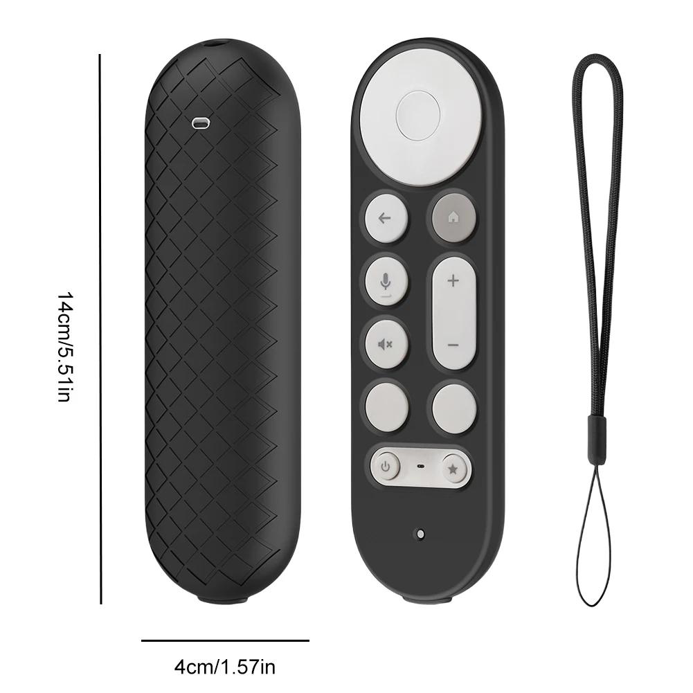 Silicone Remote Case Anti-Slip Protective Cover with Lanyard TV Remote Control Case Remote Cover for Google TV Streamer 4K