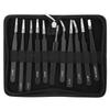 11PcsSet High Hardness Stainless Steel Precise Tweezers Repairing Tool Accessories with Bag11Pcs