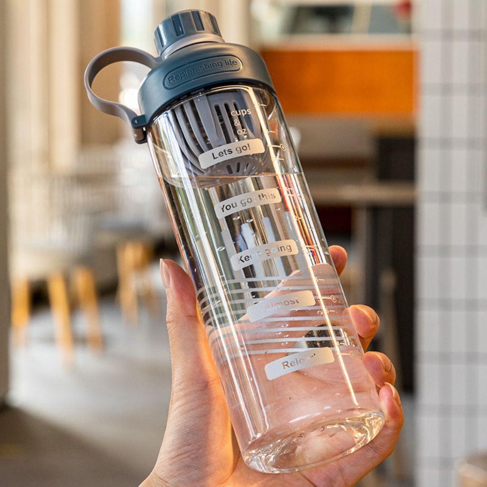 Большая емкость, женский разделитель чая, чашка для занятий спортом на открытом воздухе, пластиковая бутылка для воды с соломой