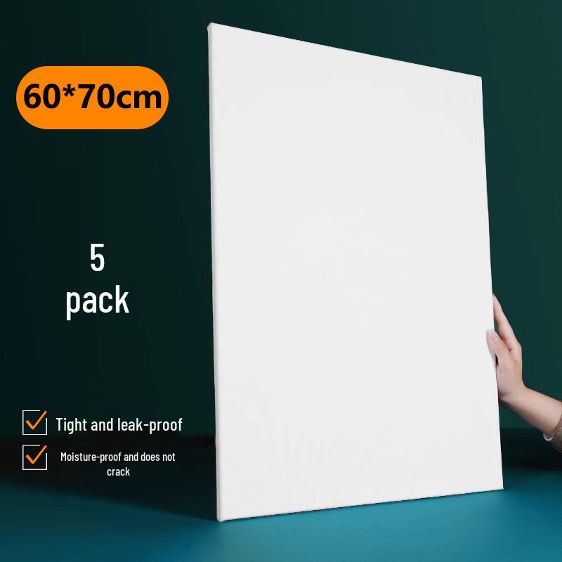 5-Piece Acrylic Oil Painting Set: Blank Cotton & Linen Canvas Panels with Large Frame