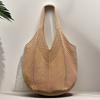 Ladies' Large Capacity Bohemian Knitted Crocheted Shoulder Bag, Fashionable Hollow Woven Tote Bag, Beach Vacation and Leisure Outing, Beach Bag