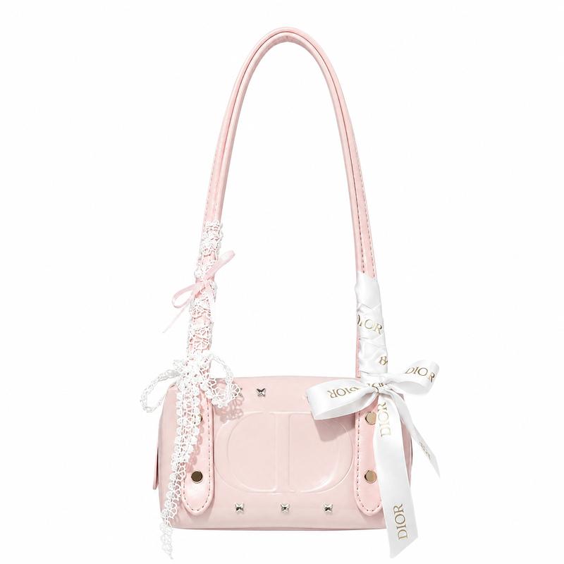 Dior Косметичка в стиле DIY Кожаная Розовое Сердце Балетная Нишевая Модная Высококачественная Милая Простая Модная Универсальная Изысканная Портативная 15*11*8см