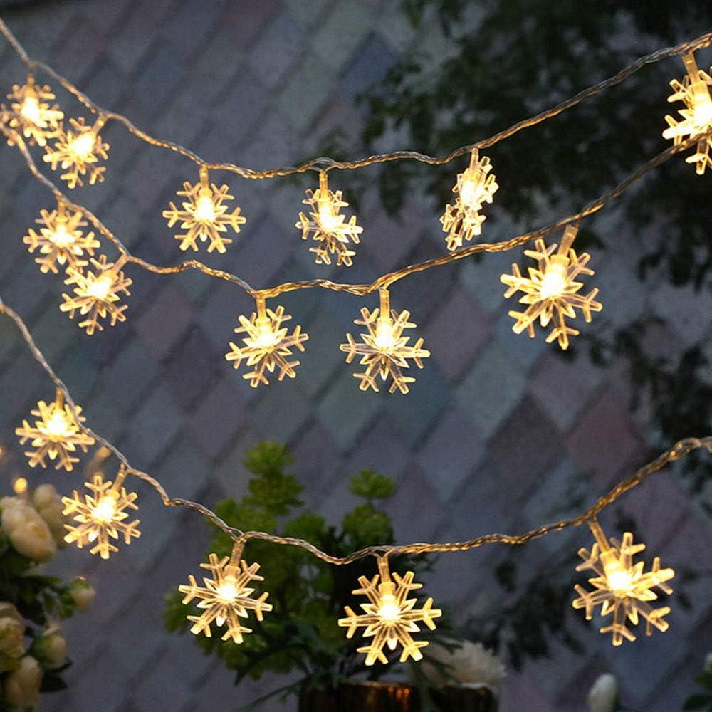 Xiaomi 1PC Christmas Snowflake String Lights LED Battery Operated Waterproof Snowflake Fairy Lights For Bedroom Home Garden Party Decor