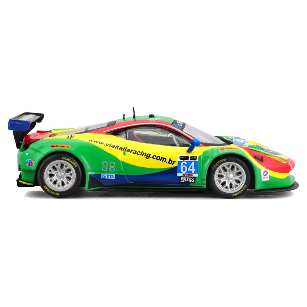 Bburago Scale Ferrari 458 Italia GT3 2015 Green Race Sports Car Diecast Model Car Finished Product 1/43 #64 / 18-36305