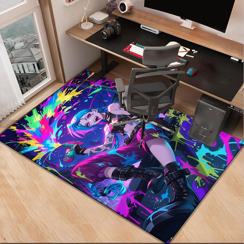 Fantasy Warrior Jing Office Rug Chair Mat, Game Carpet, Suitable for Front Door, Bedroom, Living Room, Desk, Holiday Gift