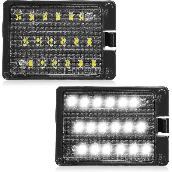 2PCS 6500K Cool White LED License Plate Lights Assembly Clear Lens Tag Lamps Direct Fit Rear Mounting Replacement for 2014-2022 Dodge Durango