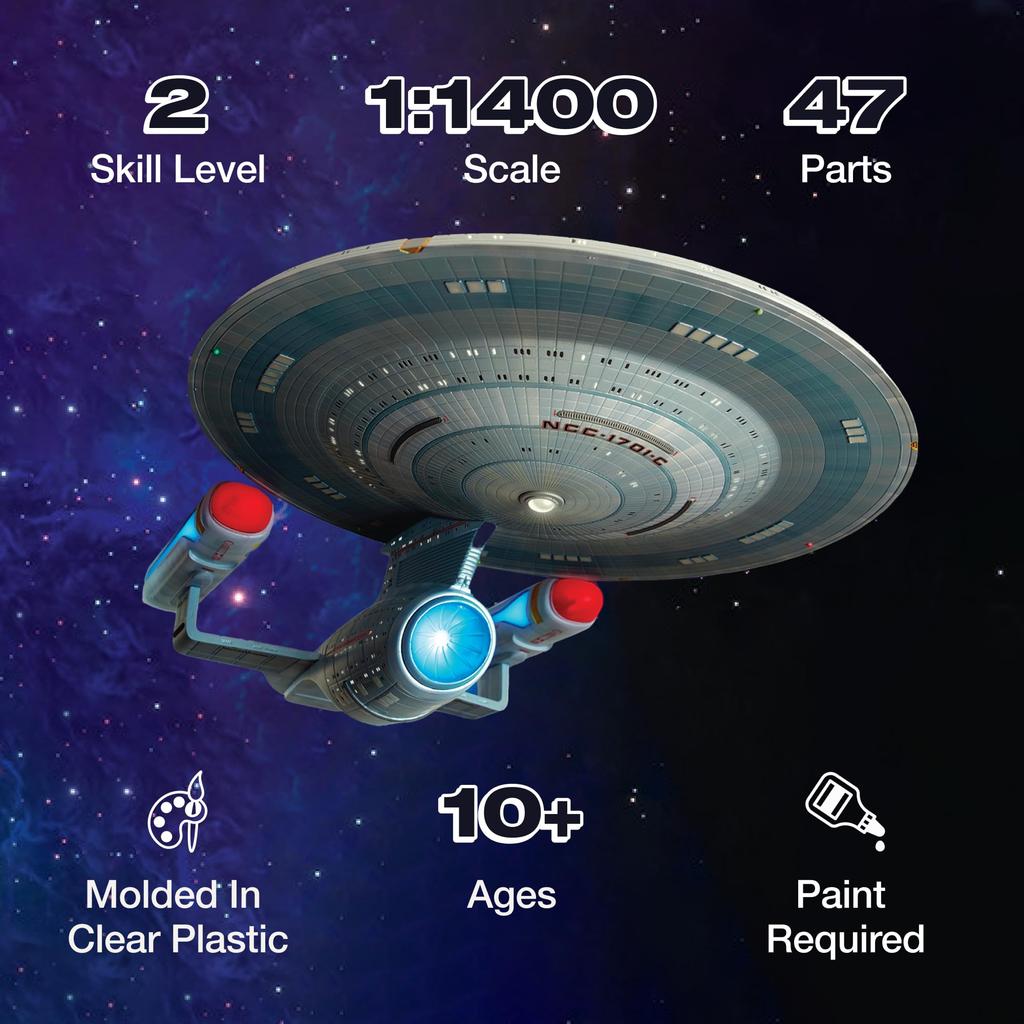 AMT Star Trek Enterprise Scale Plastic Model AMT1332 Molded Color U.S.S. NCC-1701-C 1/1400