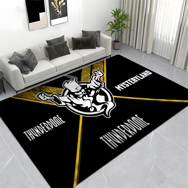 Stylish Cartoon Fighter Inspired Carpet, Red & Black Action Floor Rug
