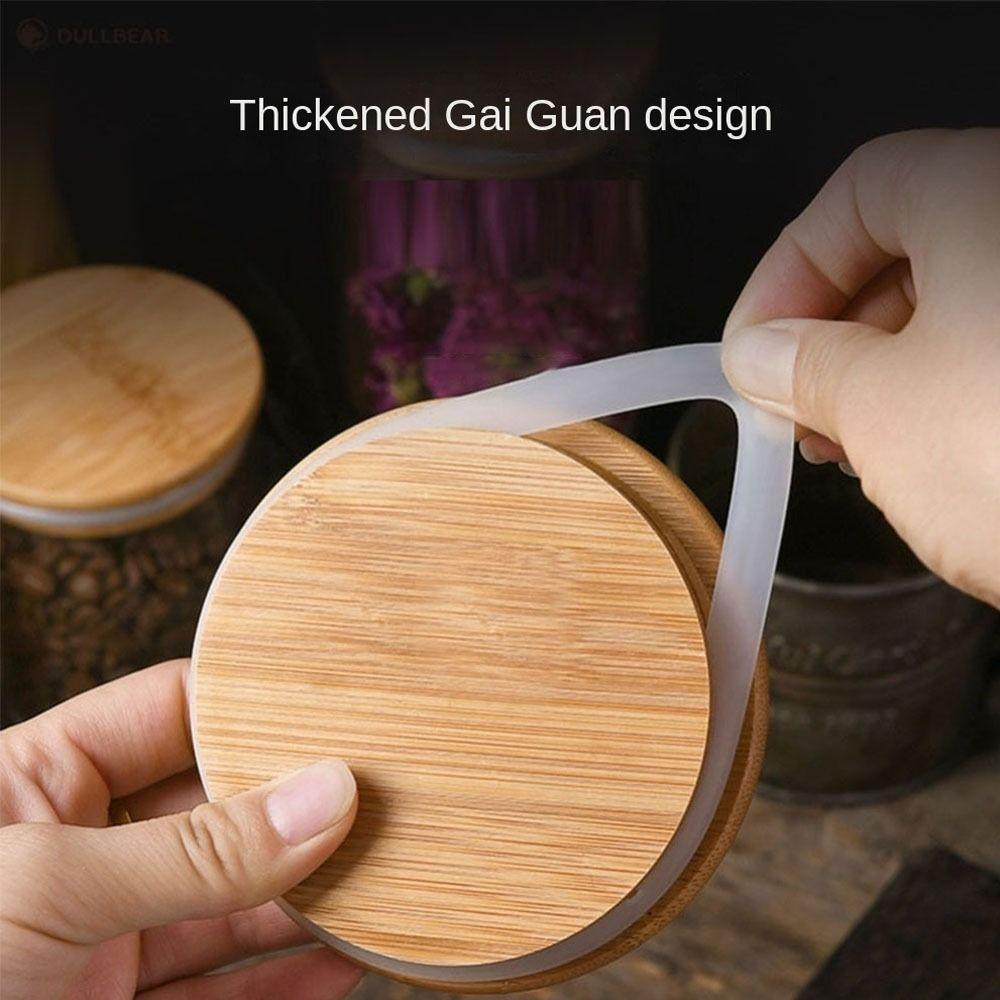 with Bamboo Lid Glass Jar Transparent Storage Bottle Durable Split Bottle  Home
