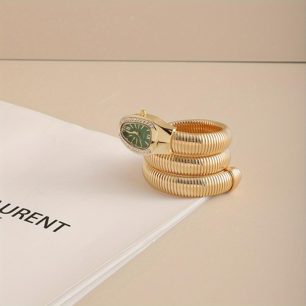 Elegant Women's Snake Shaped Watch, Alloy Band, Multiple Dial Colors, Casual Daily Wear, Stylish Ladies' Accessory