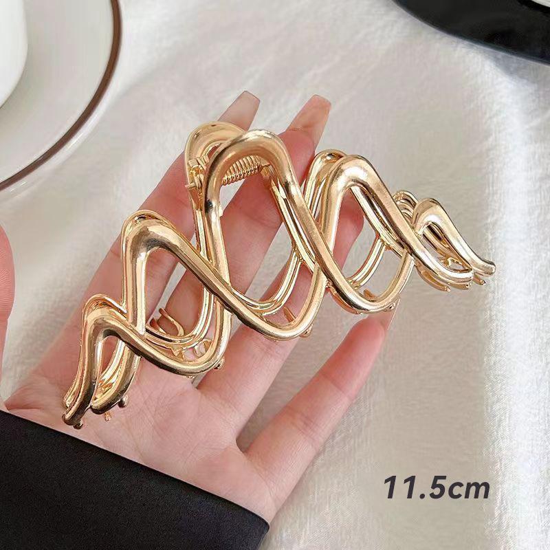 Elegant Korean Double Wave Metal Shark Hair Claw Clip