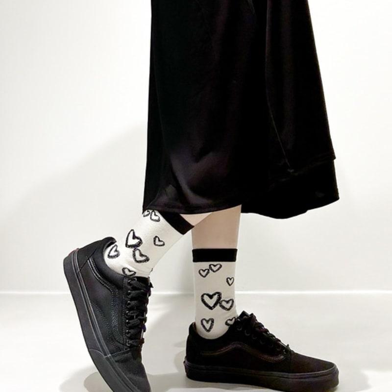 YELLOWSOCKS HEART SHAKER WHITE