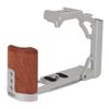 Camera Cage with Wood Handle Anodized Anti Slip Easy To Install Camera Video Cage for Nikon ZFC Silver