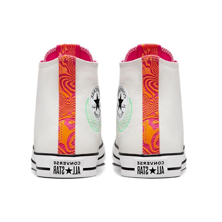 Converse Chuck Taylor All Star Hi See Beyond White Unisex Sneakers Orange Pink A00758C