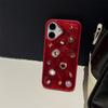 Модный Роскошный Чехол для Телефона со Стразами и Блестками для iPhone 17 16 Pro Max 15 13 14 12 11 Красная Силиконовая Задняя Крышка