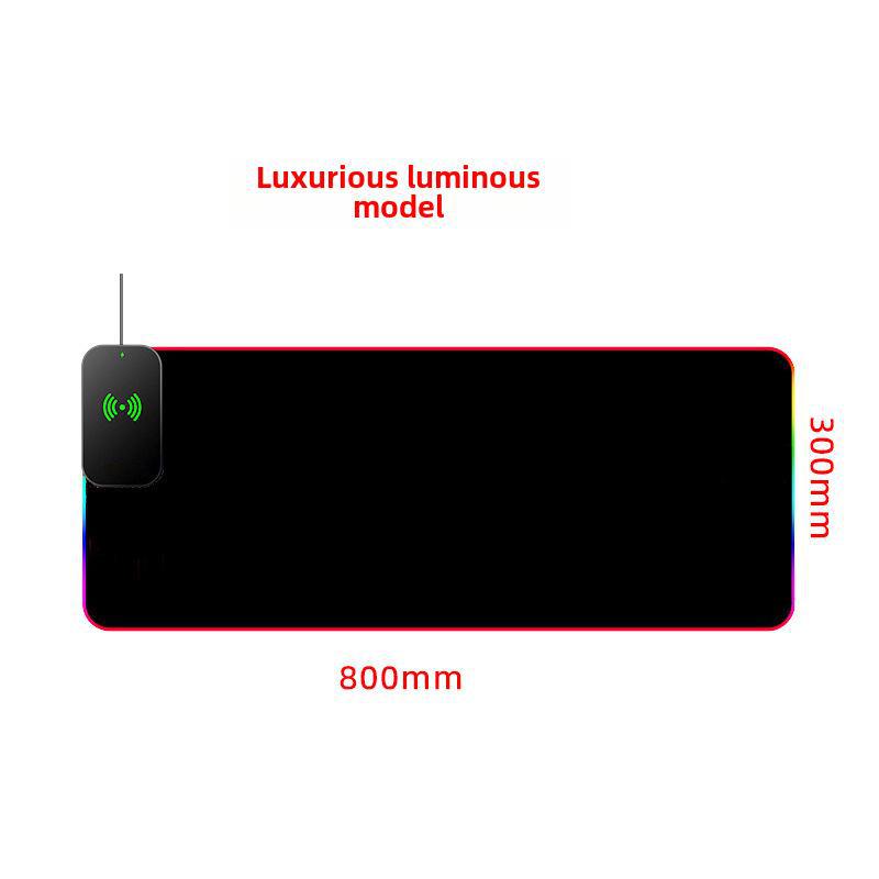 Коврик для игровой мыши Luminous XL с защитой от грязи, беспроводной зарядкой и водонепроницаемым корпусом