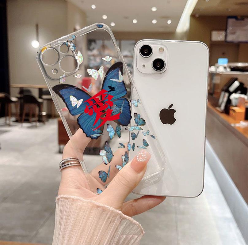Роскошный красочный чехол для телефона с летающей бабочкой для Apple iPhone 14 13 12 11 SE XS XR X 7 8 6 5 Pro Plus MAX 2020, прозрачный чехол