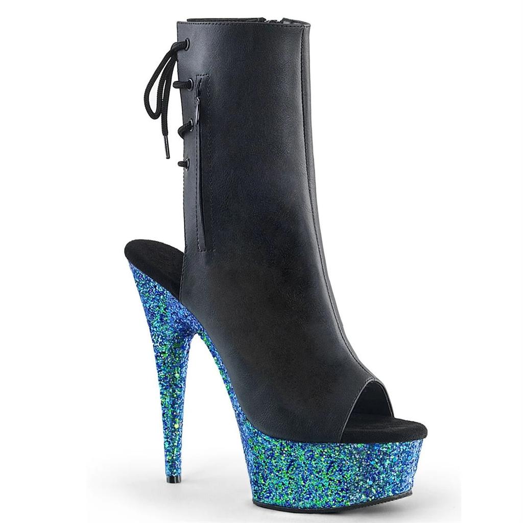 15 см разноцветные блестящие водонепроницаемые туфли на высоком каблуке, низкие туфли для стола, короткие туфли для стола