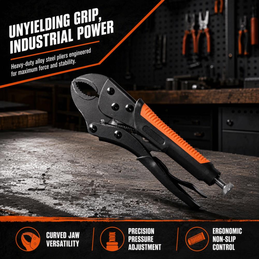 Anti-Slip Handle Locking Pliers Alloy Steel Screw Extractor Pliers Clamping Device Woodworking Use