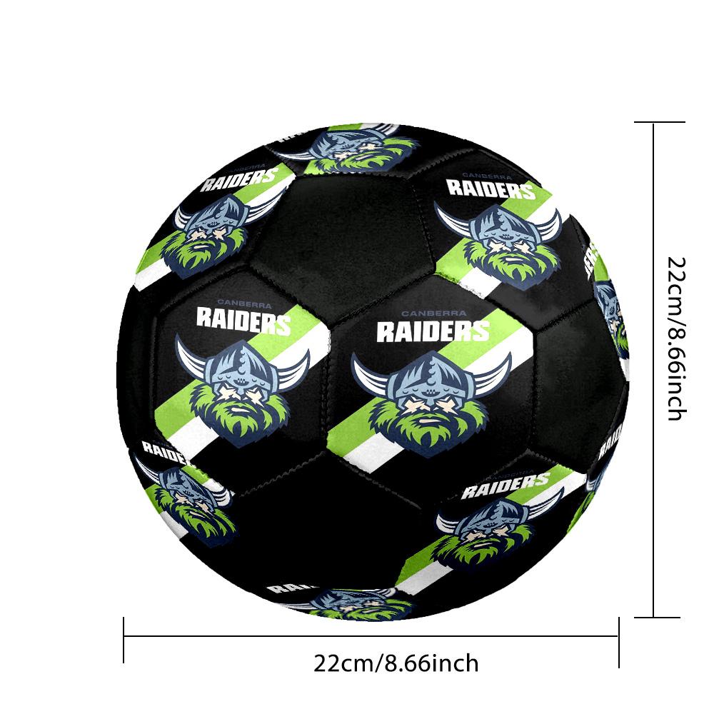 Canberra Raiders Indoor Soccer Ball Colorful All Ages Size 5 Machine Stitched PVC Competition Ready Durable High-Bounce