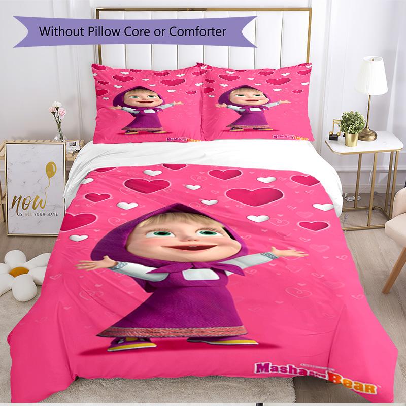 3pcs Duvet Cover Set (1*Duvet Cover + 2*Pillowcase, Without Core), cartoon animation Print Soft All‑Season Bedding Set, Home Bedroom Decor Gift