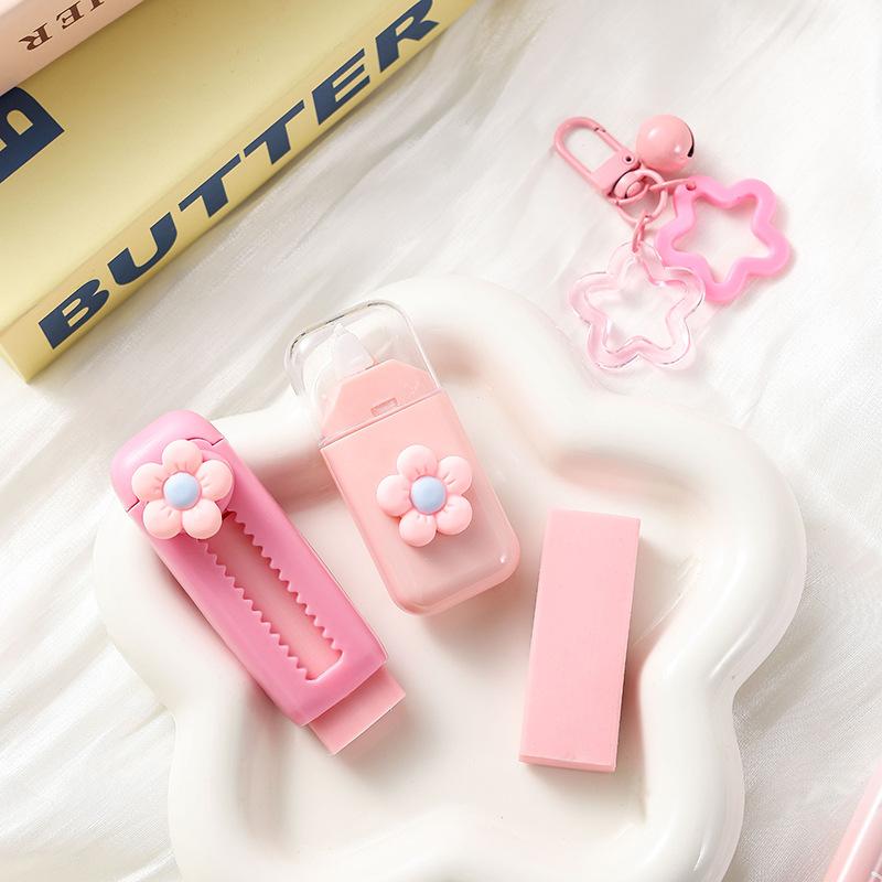 7 шт./комплект Серия «Цветы» Набор канцелярских ластиков Милый подарочный набор для учеников Набор для учебы Практичная награда Маленький подарок для детей