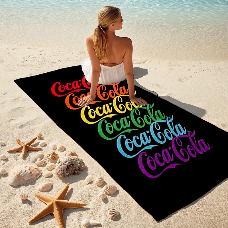 Christmas Gift Halloween Theme Bear Truck Coca Cola beach towel outdoor camping vacation swimming beach towel outdoor absorbent bath towel Y24
