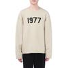 Fear of God Essentials Свитер 1977 Series SS22 с необработанным краем и набивными буквами, с длинным рукавом, мужской, цвет Пшеничный, FOG-SS22-121