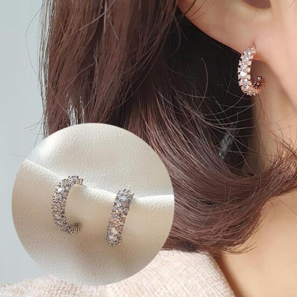 New Arrivals Open Run Arao Ring Bling earRing Cubic Elegant earRing Women