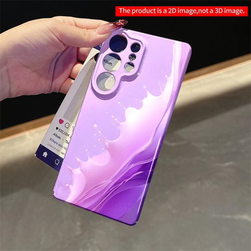2DFlat Samsung phone case Purple Liquid Splash Abstract Design Applicable to Galaxy S22 S23 S24 S25ULTRA S26 A12 A13 A14 A15 A16