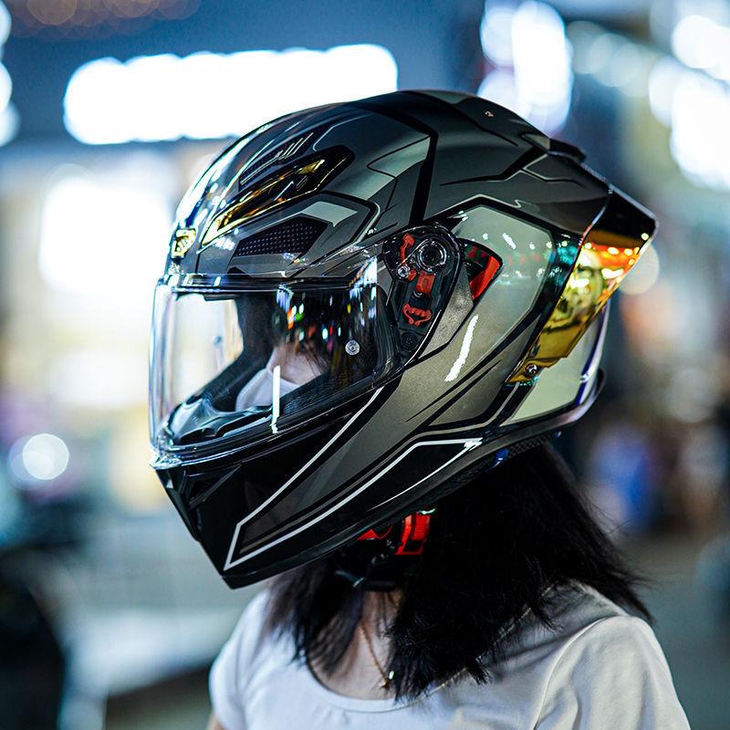 Унисекс полнолицевой мотоциклетный шлем из углеродного волокна с Bluetooth и защитой от запотевания, сертифицирован 3C для всех сезонов