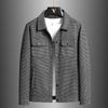 Men's Lapel Fashion Casual Plaid Leather Jacket Simple All-in-one Coat Men Thousand Bird Check Trend Cargo Jacket