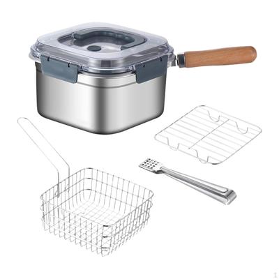 Набор для приготовления пищи на природе, сито для еды, 2,5 л, посуда, корзина для жарки, квадратный горшок для барбекю, коммерческое использование