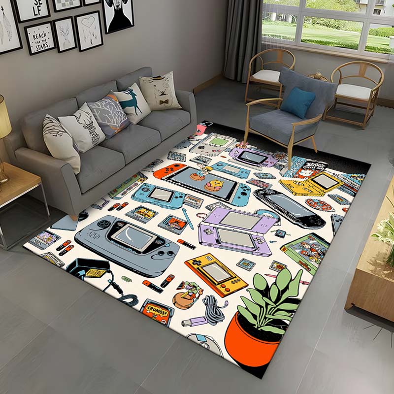 Ретро игровая консоль Game Boy GBA Коврик, Коврик для дома Гостиная Детская спальня Диван Коврик Декор, Нескользящий напольный коврик