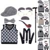 Children's Performance Vest Wig COS Elderly Dress Up Clothing Props Set