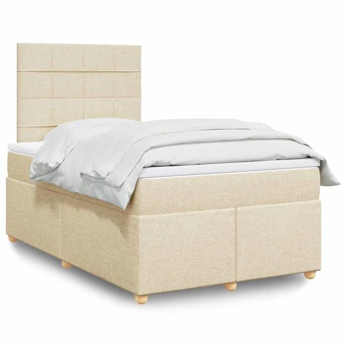 Maison Exclusive - Sommier à lattes de lit avec matelas Crème 120x200 cm Tissu