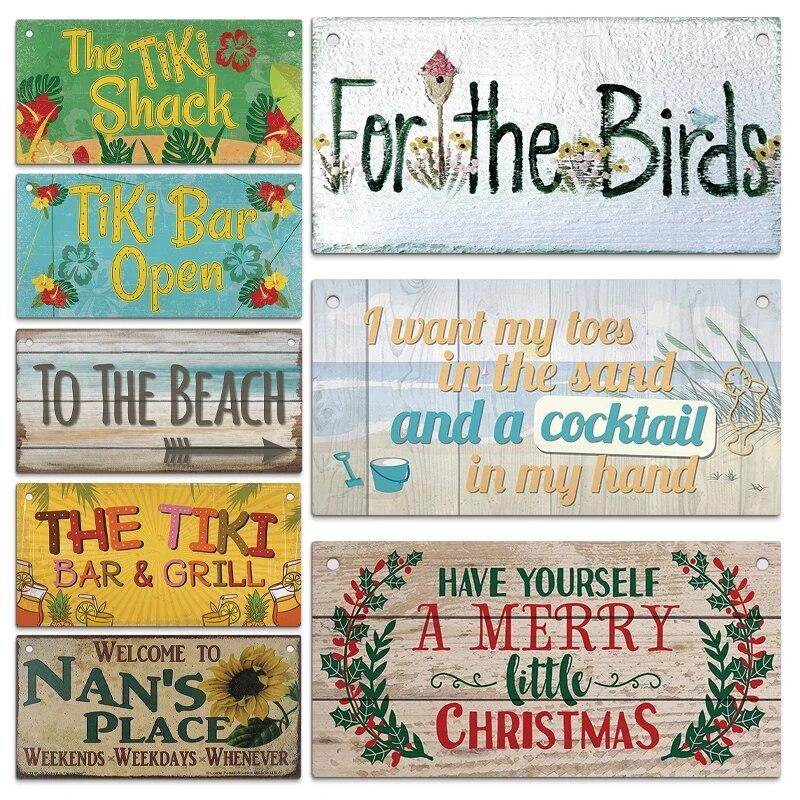 Садовые деревянные вывески, дверные цветы, зеленое растение, настенный декор, добро пожаловать в фермерский дом, пляж, домашняя комната, настенная табличка с бесплатной веревкой