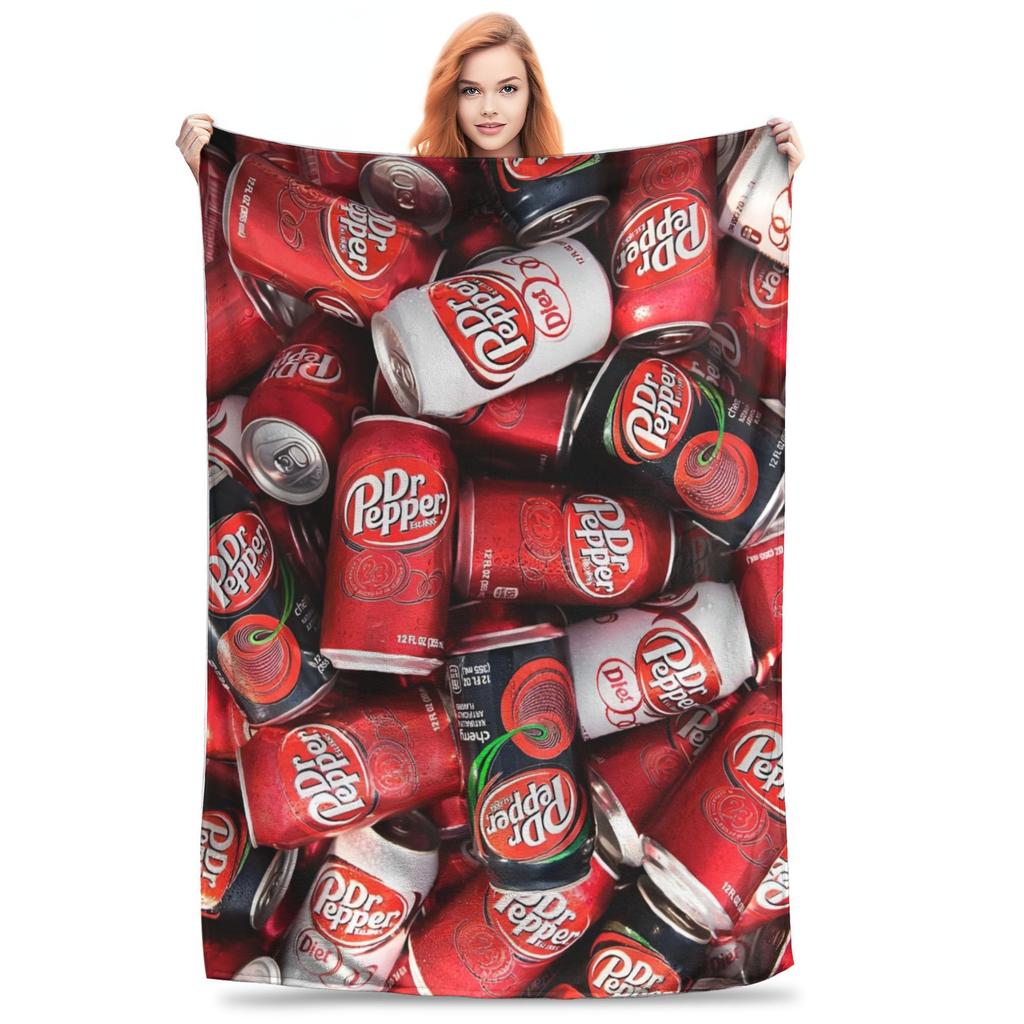 Плед Dr Pepper с лентами, фланелевый, для лета, кондиционера, напитков, портативный, теплый плед для дома, дивана, плюшевое тонкое одеяло
