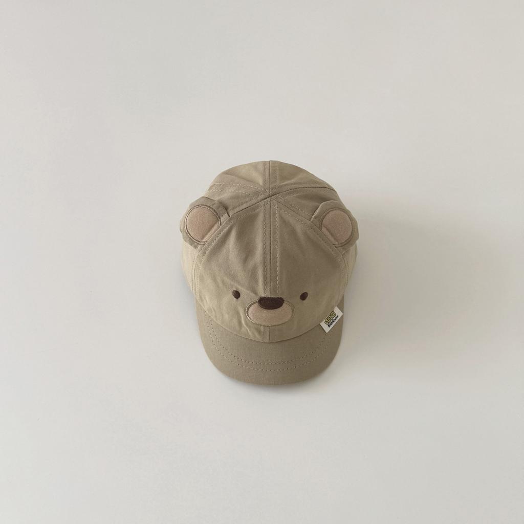 Милая спортивная бейсболка для мальчиков, простая кепка с изображением медведя для малышей, козырек от солнца для путешествий, реквизит для детской фотосъемки