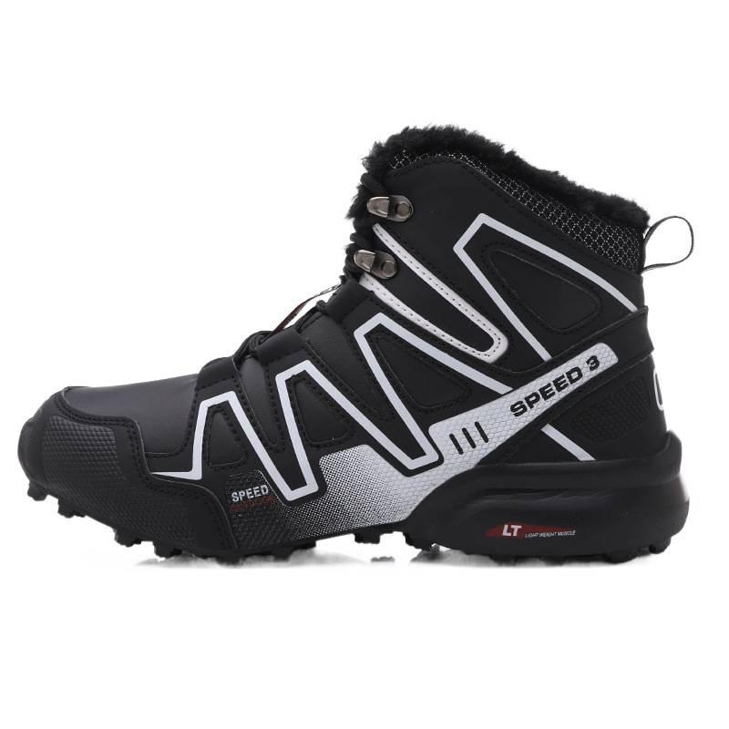 Cross-border New Winter Outdoor Snow Boots High-top Hairy Warm Off-road Non-slip Thickened Lightweight Mountaineering Men's Cotton Shoes