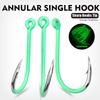 Нержавеющий светящийся крючок с бородкой для морской рыбалки с ушком для ловли крупной рыбы и рыбалки со скал