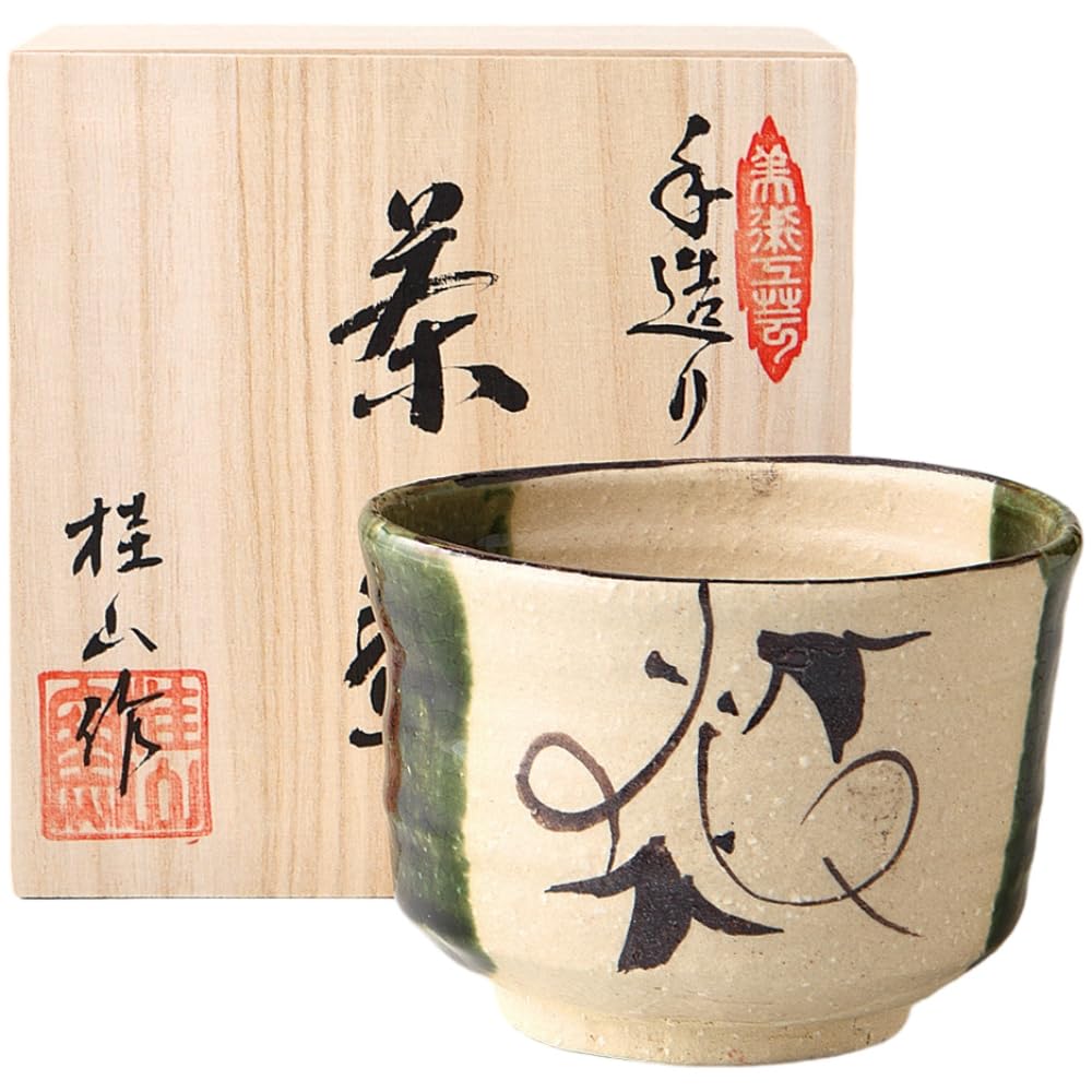 Matcha X X Handmade by Eoribe Style Matcha Mino Ware Made In Japan Ale-net Bowl, W10.2 D10.2 H8cm, Keizan, Bowl, Pottery,